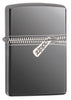 Front shot of Zippo Zipper Design Windproof Lighter standing at a 3/4 angle.
