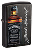 Front shot of Jack Daniel's® Logo and Bottle Gray Windproof Lighter standing at a 3/4 angle