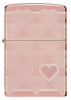 Front view of Heart Design High Polish Rose Gold Windproof Lighter.