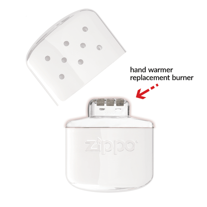 hand warmer replacement burner location on refillable hand warmer