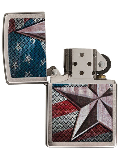 Front view of the Americana Retro Star in hand, open and unlit.