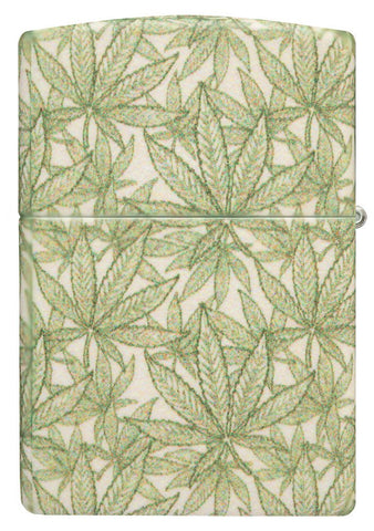 Back view of Cannabis Design 540 Color Leaves Windproof Lighter.