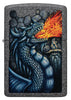 Front shot of Fiery Dragon Design Iron Stone Windproof Lighter.